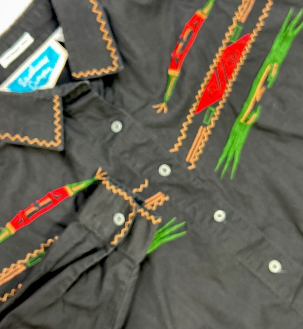 Southwest Canyon Western Rodeo Shirt Womens M Embroidered Vintage 90s Cowgirl